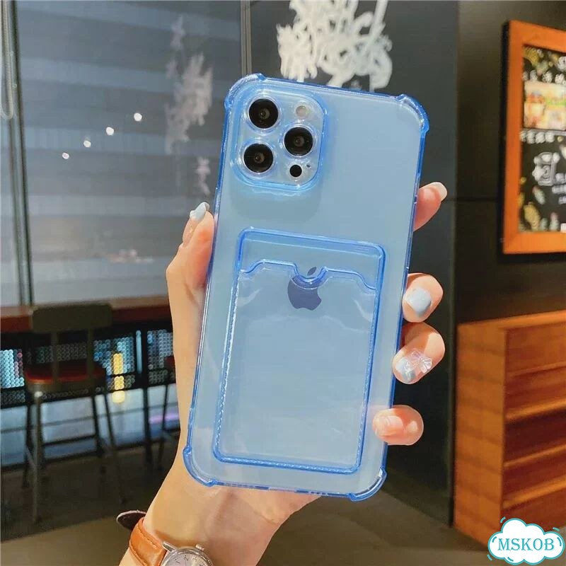 Противоударный прозрачный чехол-кошелек с карманом для карт для iPhone 13 14 15 16 17 Air Pro Max Pl фото 1