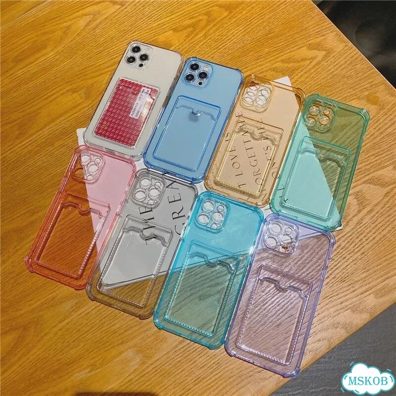 Противоударный прозрачный чехол-кошелек с карманом для карт для iPhone 13 14 15 16 17 Air Pro Max Pl фото 3