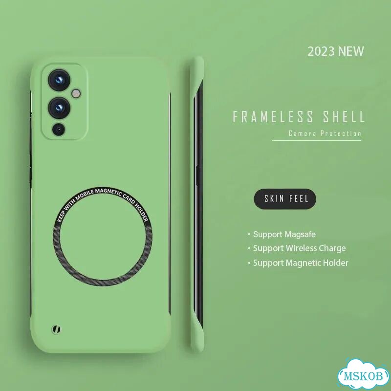 Жесткий безрамный магнитный чехол для телефона из пк для Oneplus 10 Зеленый, Light Green, Oneplus 9R фото 1