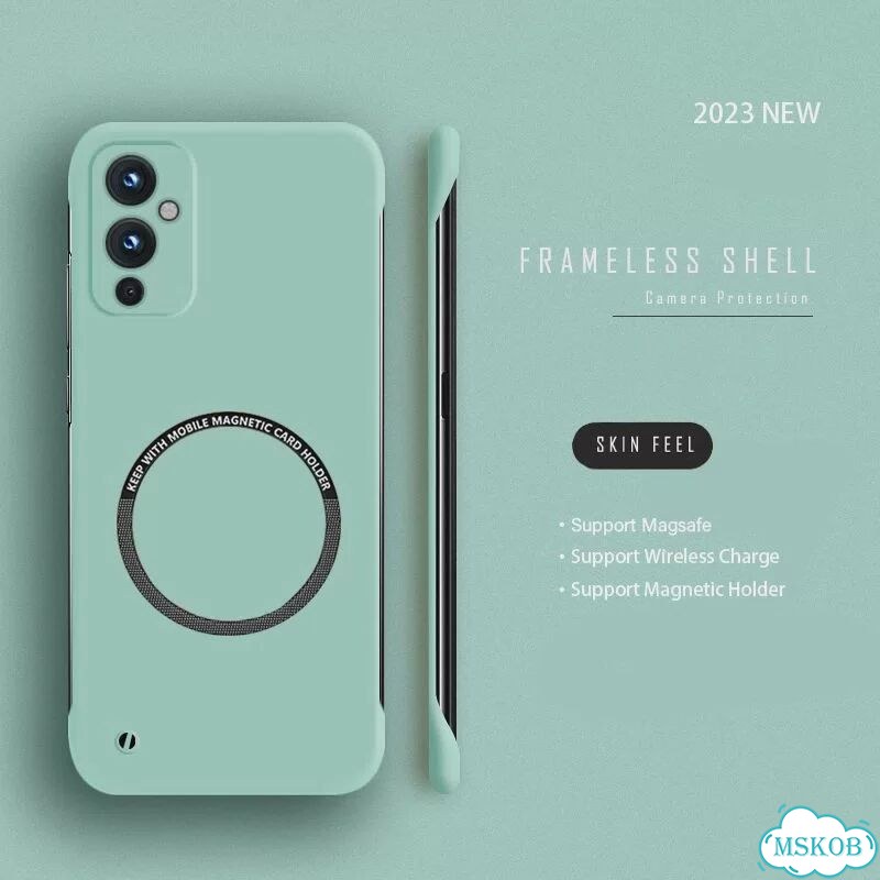 Жесткий безрамный магнитный чехол для телефона из пк для Oneplus 10 Зеленый, Light Green, Oneplus 9R фото 3