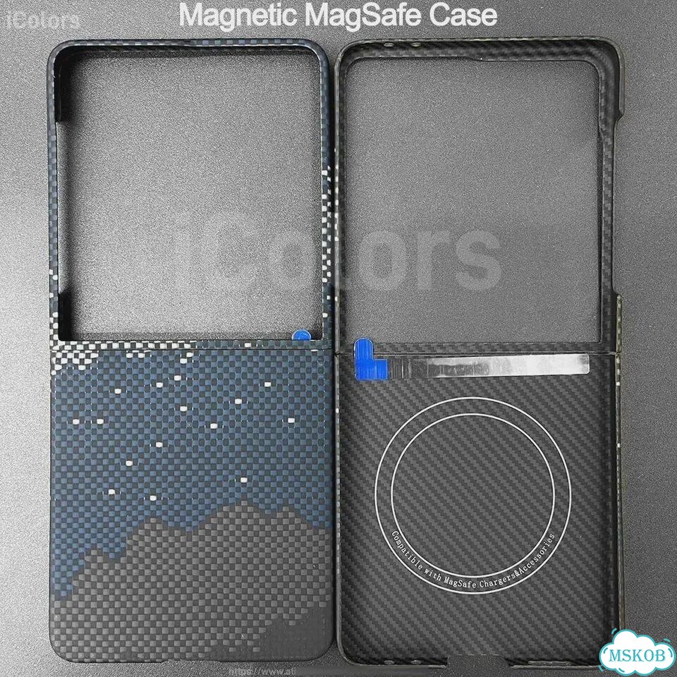 Чехол Galaxy(Mag) для Samsung Galaxy Z Flip 7, углеволокно фото 1