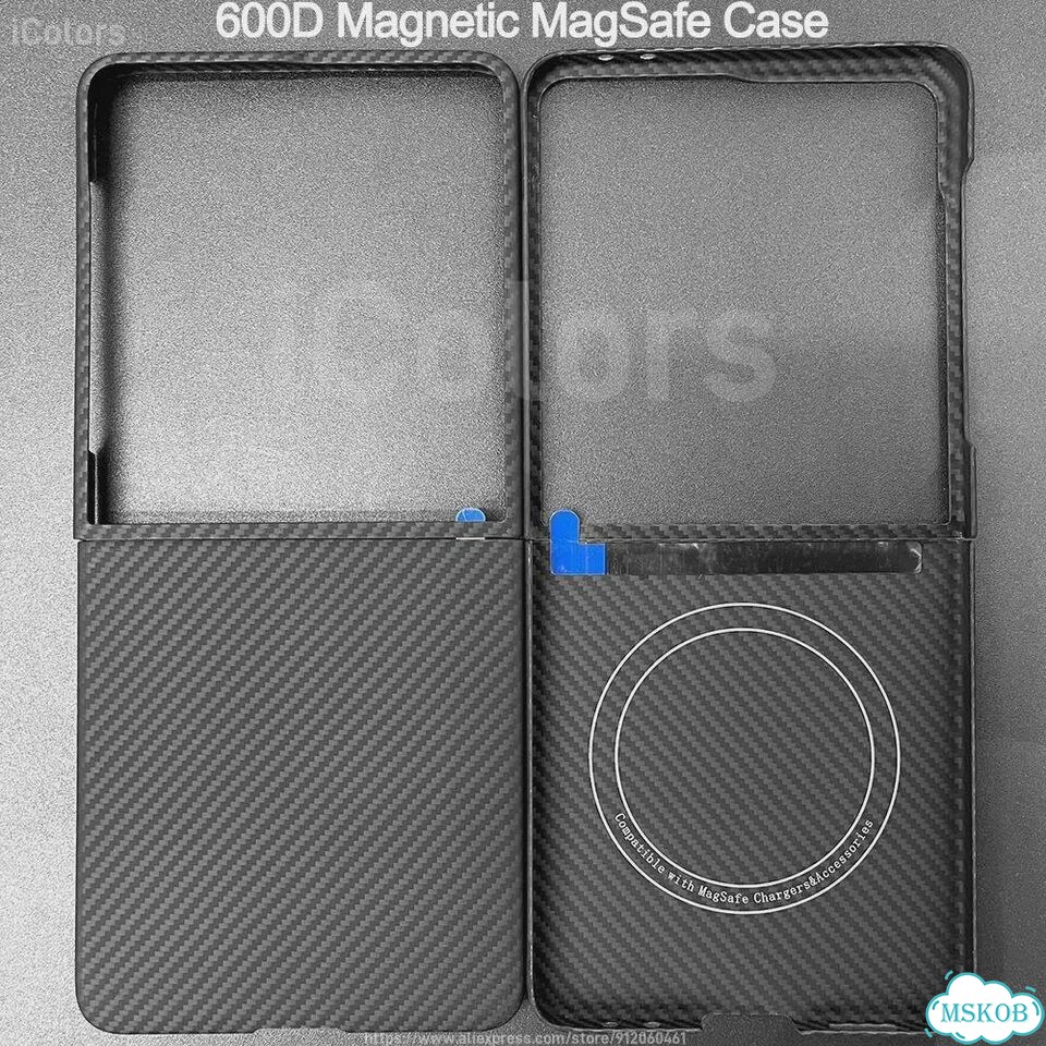 Чехол Galaxy(Mag) для Samsung Galaxy Z Flip 7, углеволокно фото 3