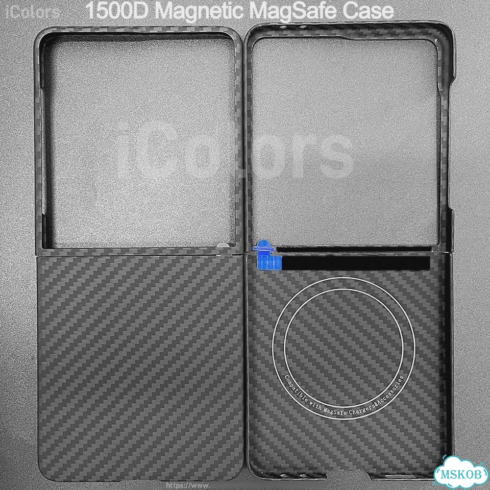 Чехол Galaxy(Mag) для Samsung Galaxy Z Flip 7, углеволокно фото 4