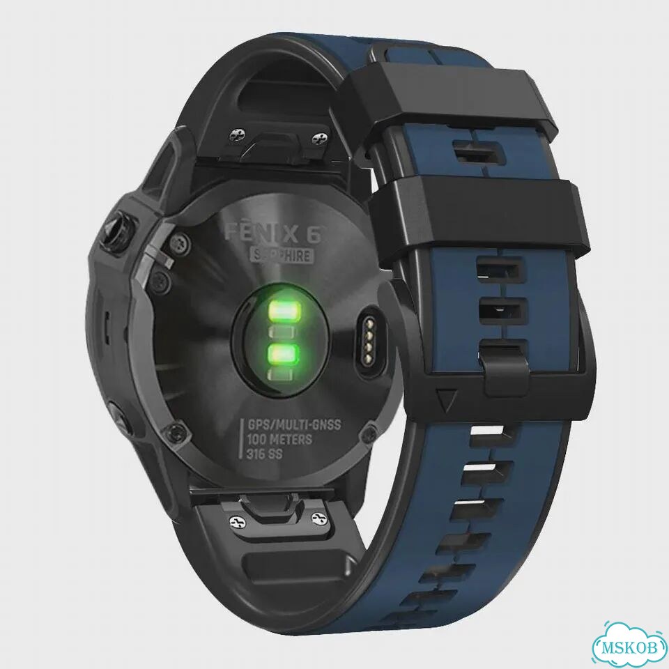 Ремешок для часов lyqsta силиконовый 22 мм для Garmin Fenix Красный, 22mm For Epix Gen 2, Black Red фото 5
