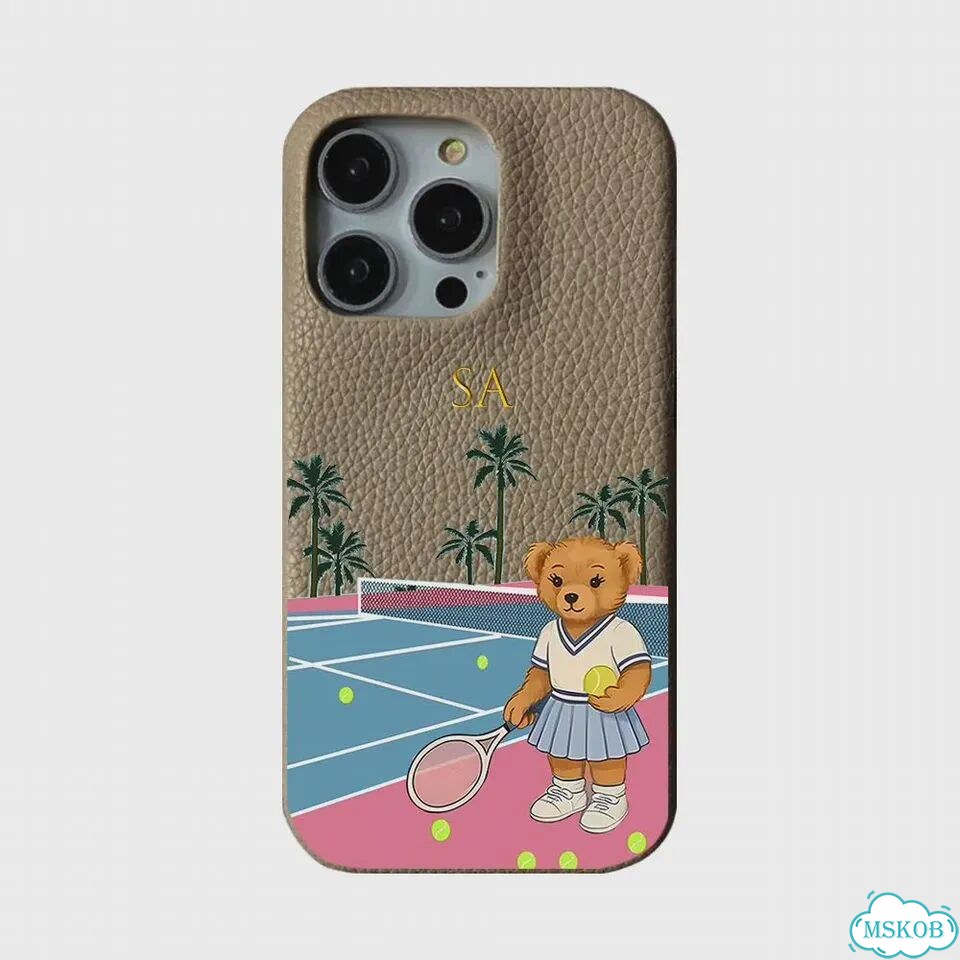 Персонализированный кожаный чехол с буквами Pebble Grain для iPhone 11, 12, 14, 13, 1, for iPhone 14 фото 3