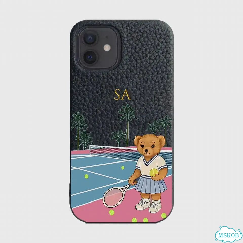 Персонализированный кожаный чехол с буквами Pebble Grain для iPhone 11, 12, 14, 13, 1, for iPhone 14 фото 5