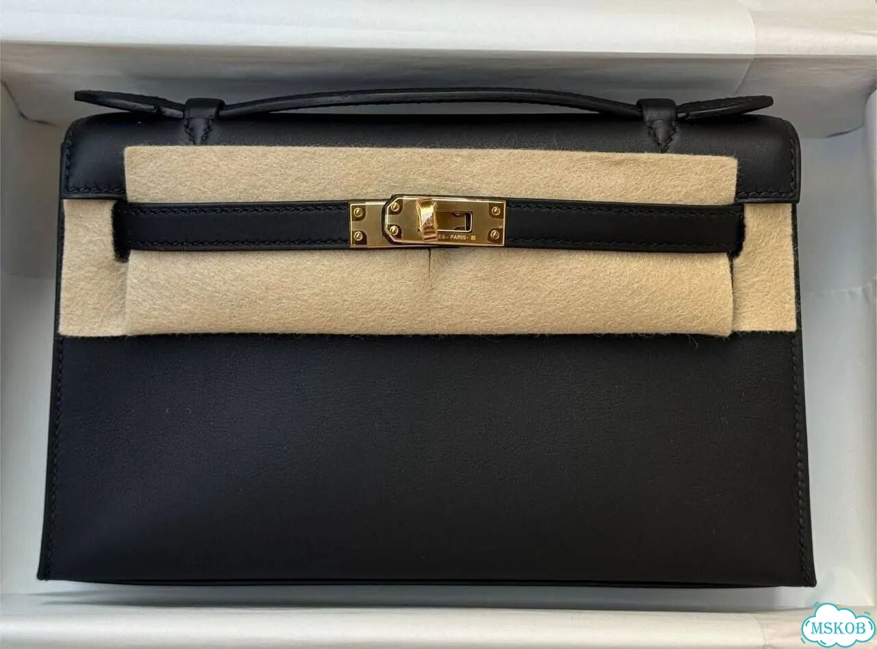 Новая ориг сумка Hermes kelly pochette black фото 1