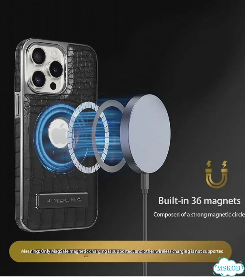 Чехол для iPhone 13 Pro Max, черный, кожа крокодила, с подставкой фото 6