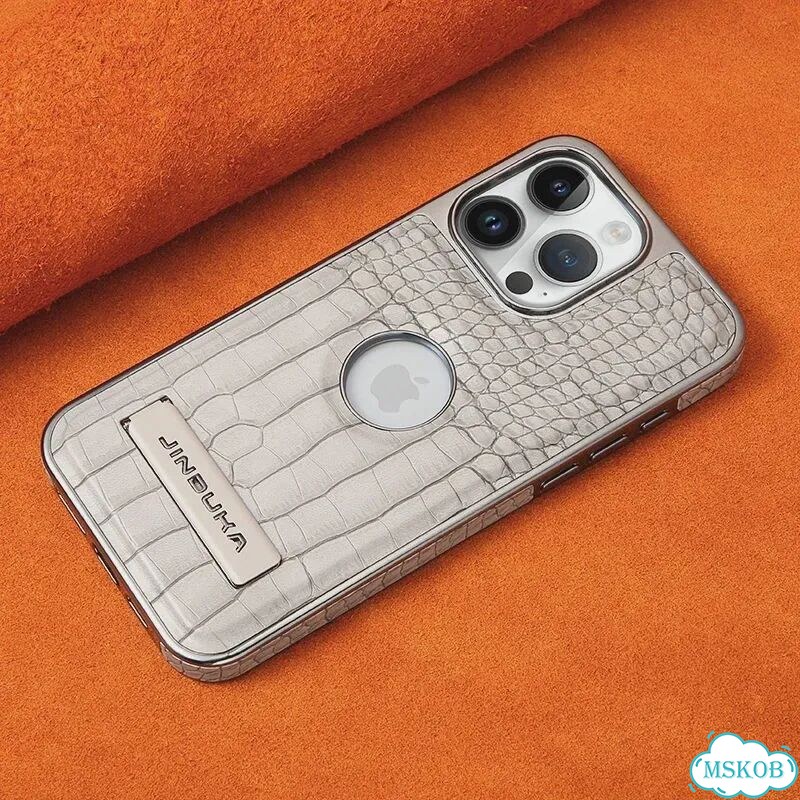 Чехол для iPhone 13 Pro Max, черный, кожа крокодила, с подставкой фото 7