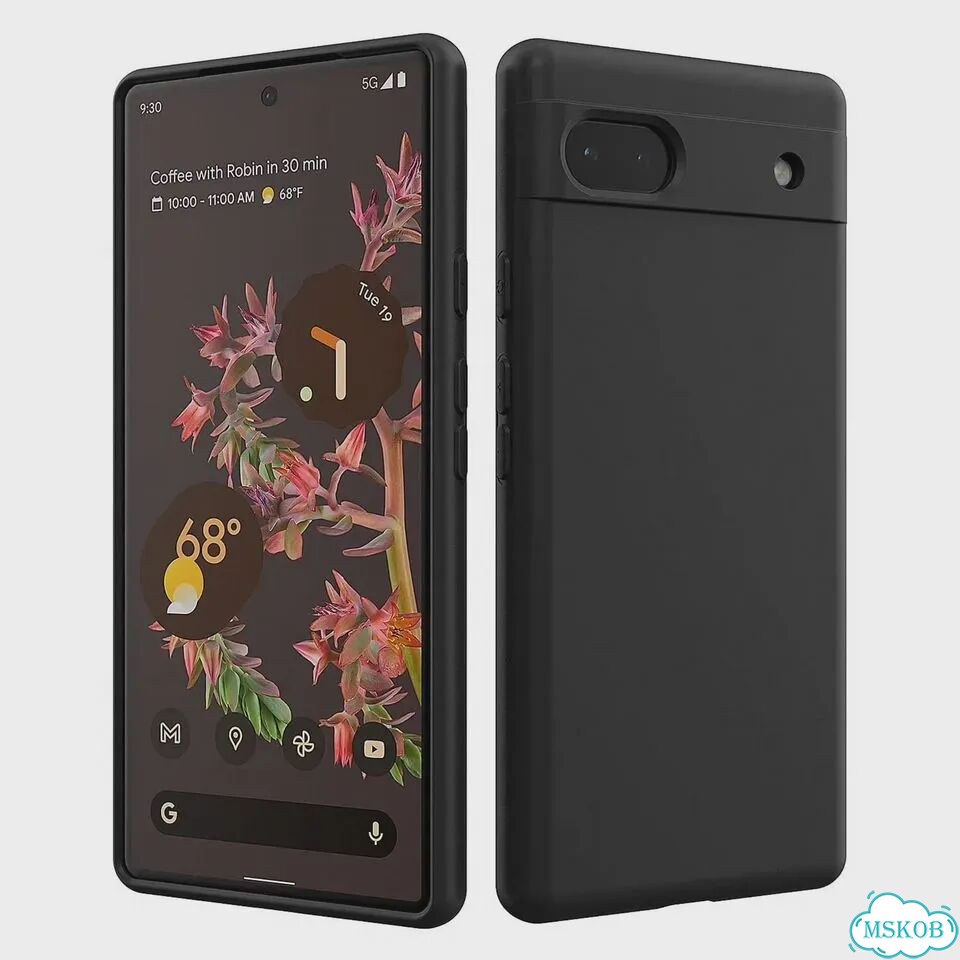 Черный чехол для Google Pixel 8 из жидкого силикона фото 1