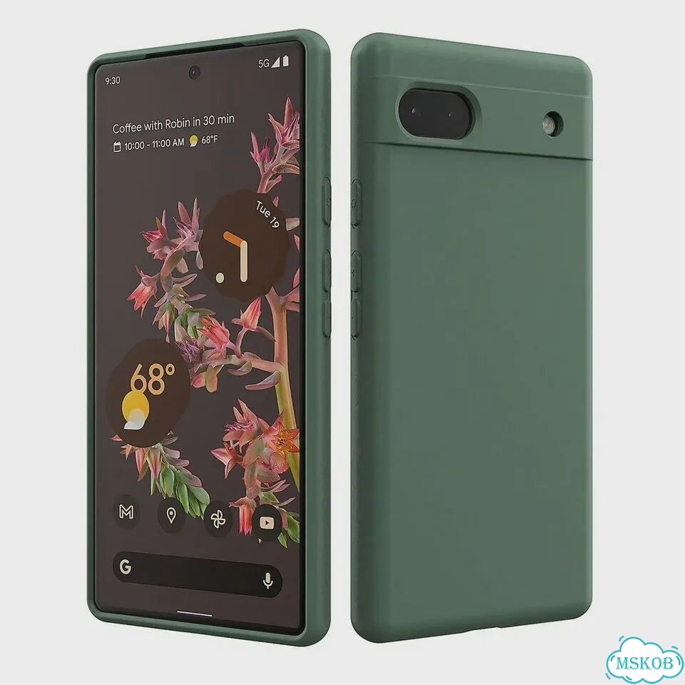 Черный чехол для Google Pixel 8 из жидкого силикона фото 2