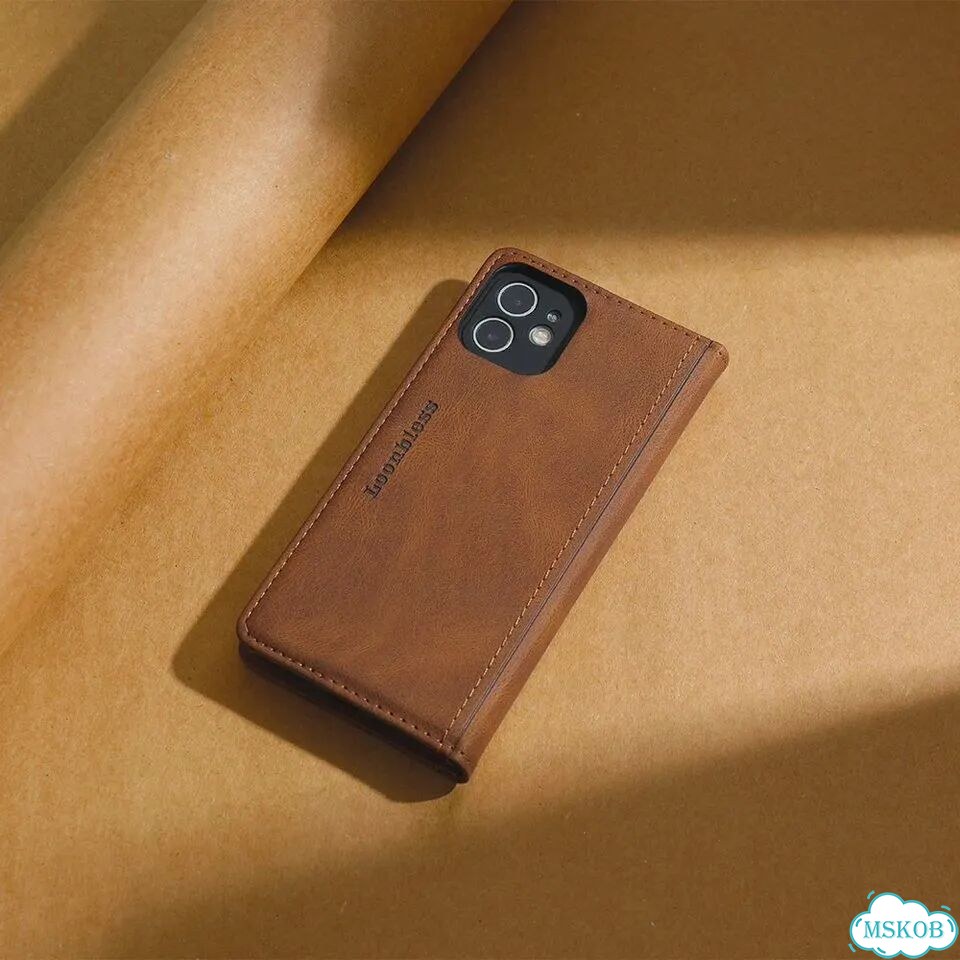 Коричневый чехол Meizu 21 из кожи фото 6