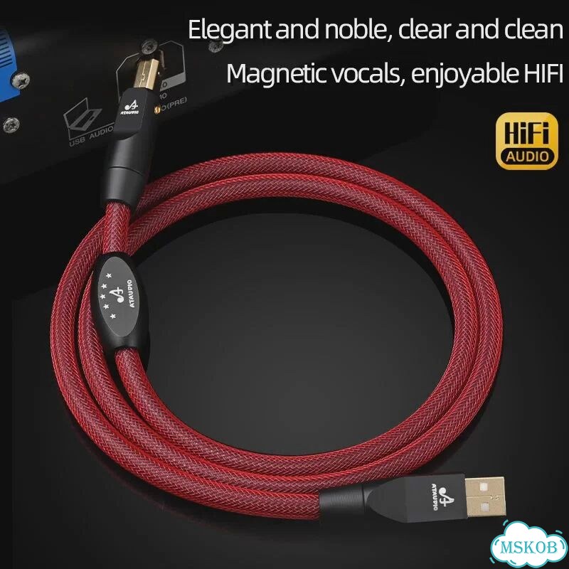 USB A-B кабель Hi-Fi 0.5m, серебряный фото 3