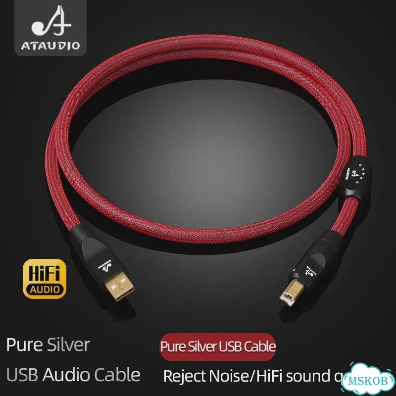 USB A-B кабель Hi-Fi 0.5m, серебряный фото 6