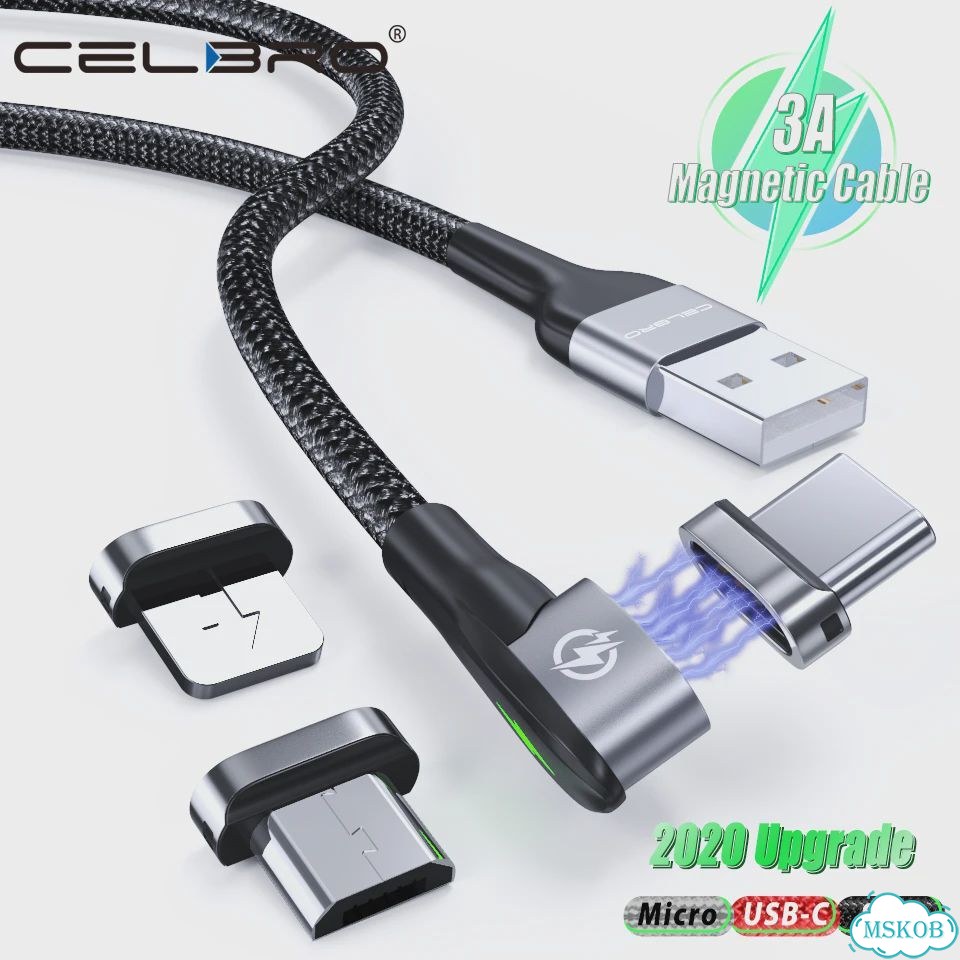 Магнитный кабель 90 градусов Micro USB Type C Кабель для быстрой зарядки для Черный, 1m, 8Pin Black фото 2