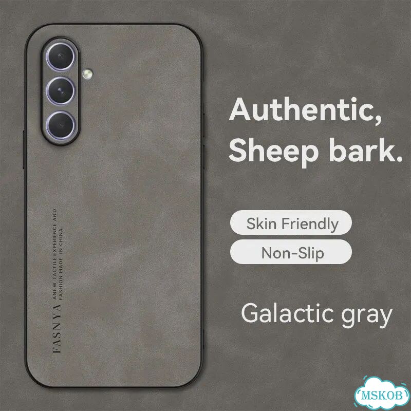 Мягкий кожаный чехол для Samsung Galaxy S22 S23 Ultra S21 Plus FE A53 A13 A52 Серый, Gray, For A52 фото 1