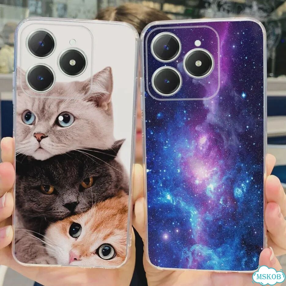 Для Realme C63 4G Realme C61 RMX3939 окрашенная Обложка мягкая силиконовая фотообложка для Realme C6 фото 6