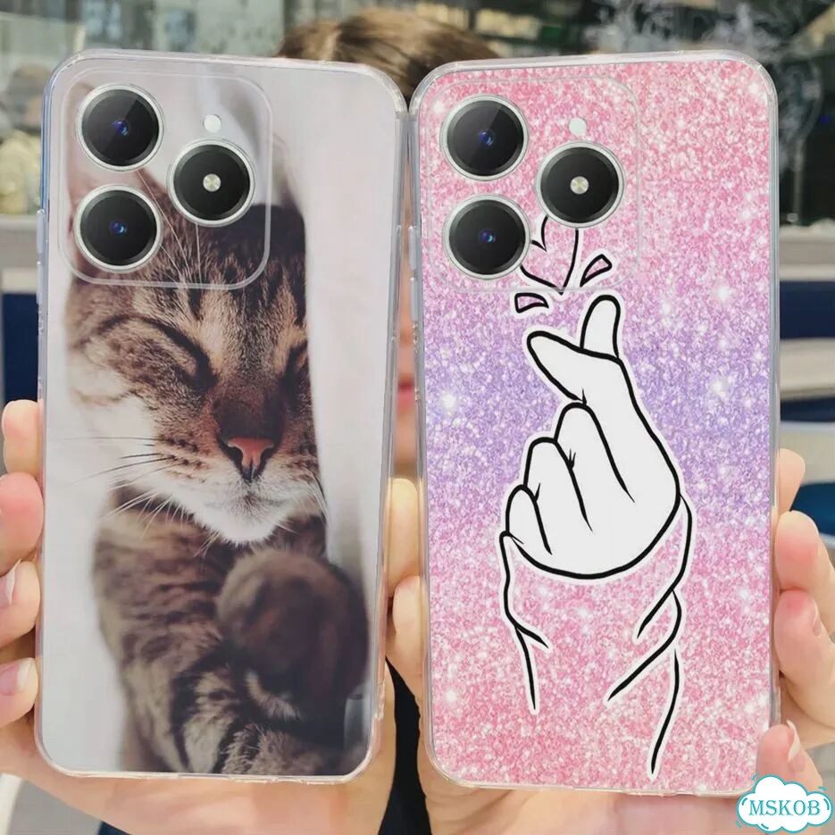 Для Realme C63 4G Realme C61 RMX3939 окрашенная Обложка мягкая силиконовая фотообложка для Realme C6 фото 7