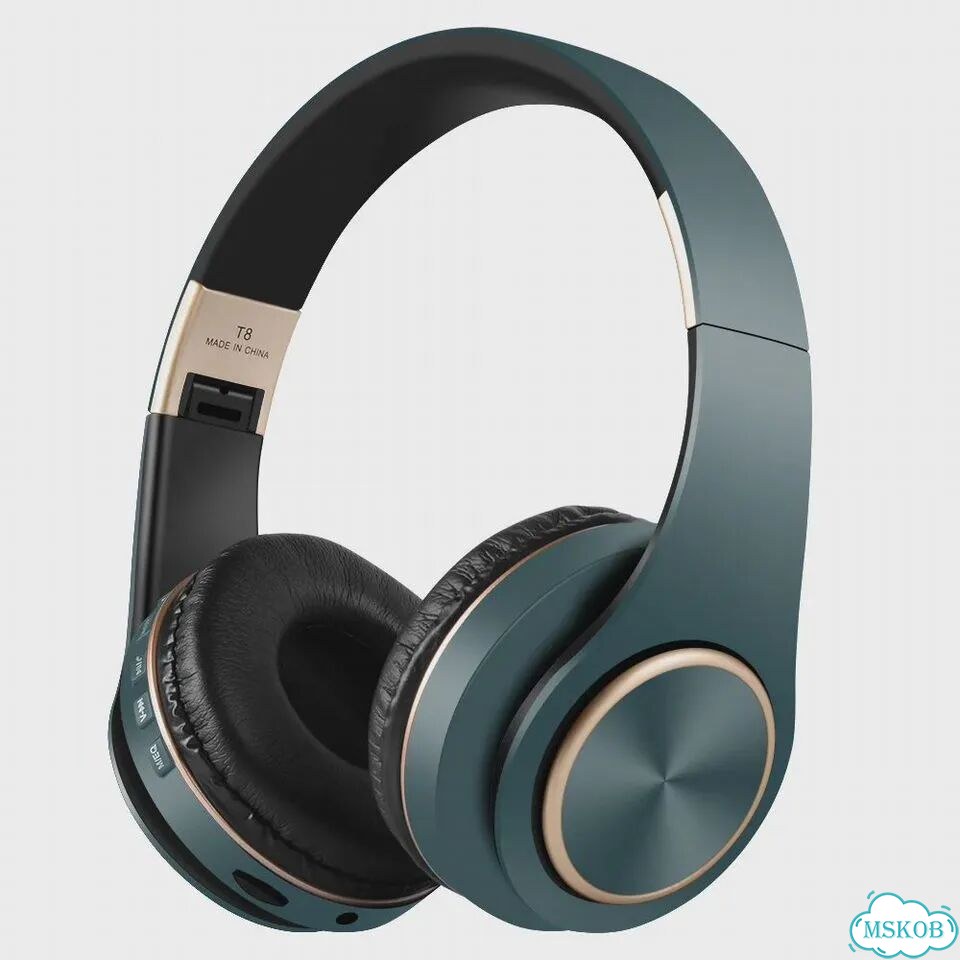 Беспроводные игровые наушники T8 Темно-зеленый, blue фото 1