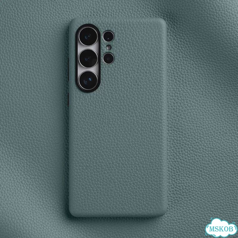 Чехол Melkco из 100% натуральной кожи для Samsung Galaxy S26 S25 Темно-зеленый, For S25, Light blue фото 1