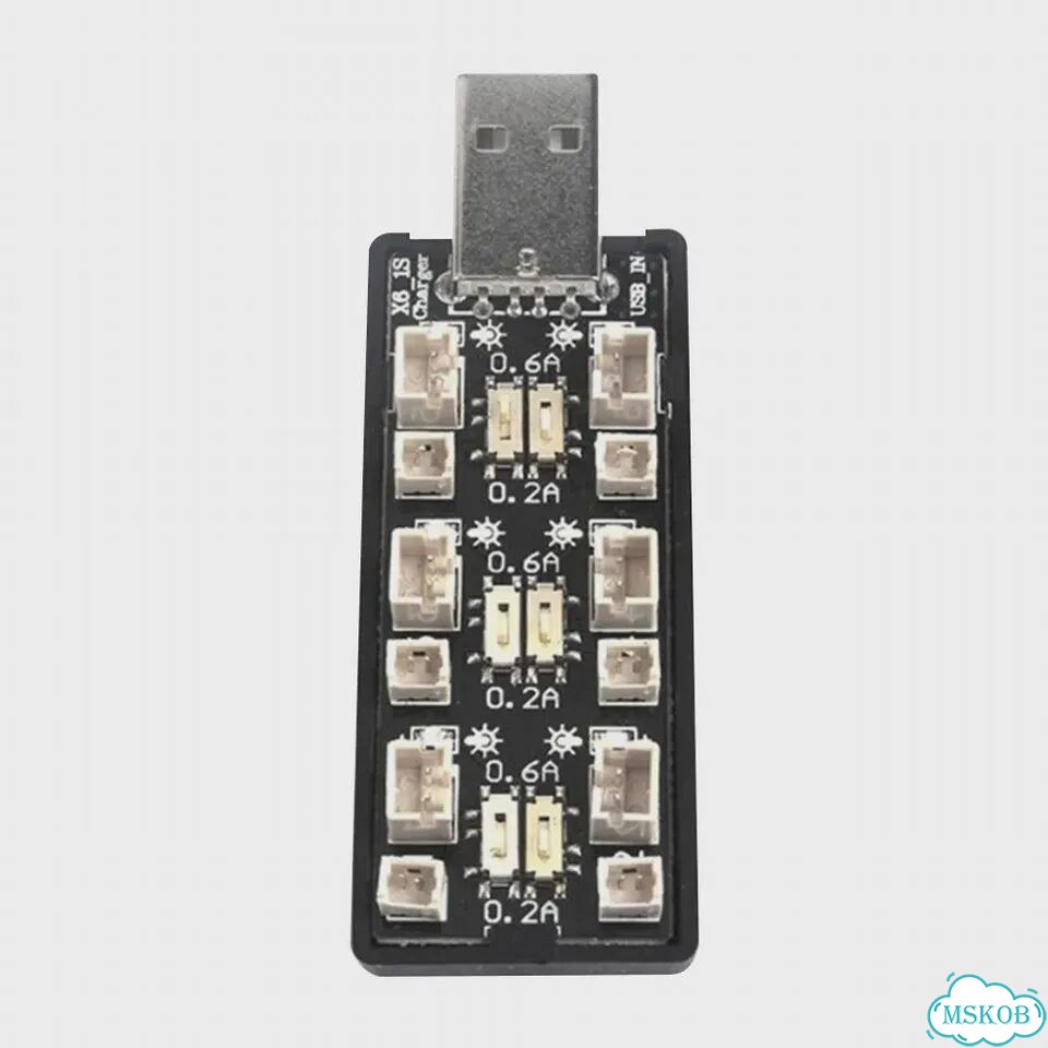 Aideepen USB-адаптер для зарядки LiPo аккумуляторов 6CH 3.8V фото 3