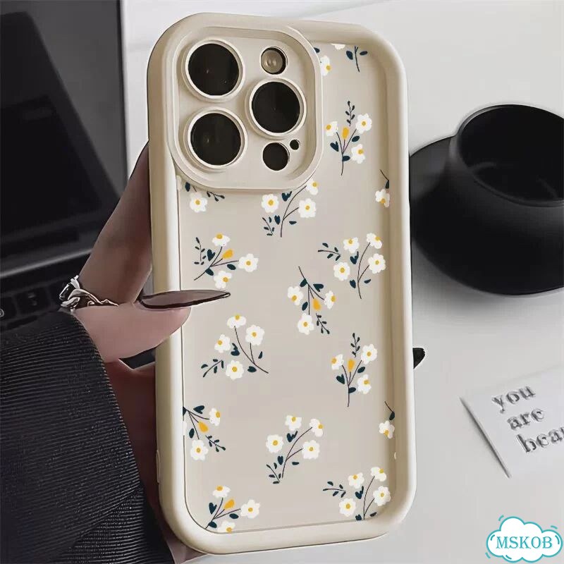 Чехол для iPhone с цветами, белый DJ55 фото 4