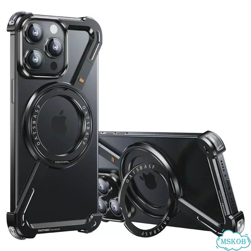Чехол Oatsbasf Z Shape для iPhone 14 Pro Black с подставкой фото 1