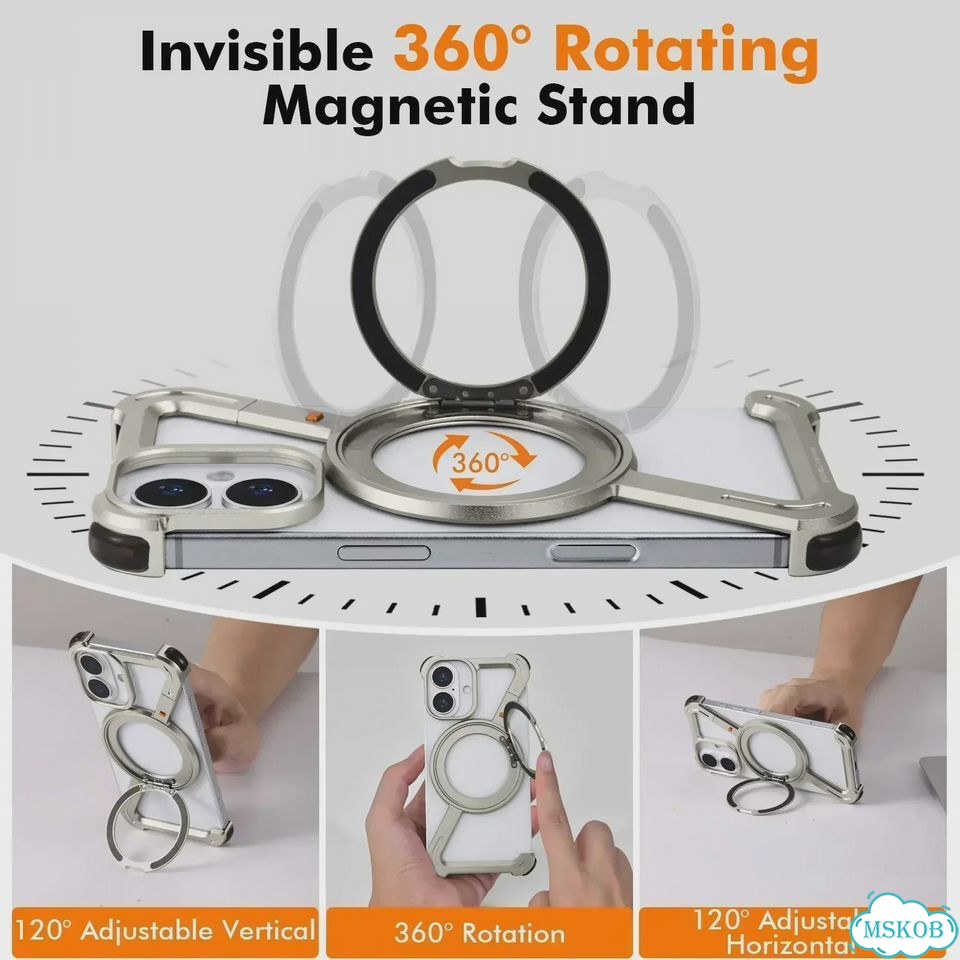 Чехол Oatsbasf Z Shape для iPhone 14 Pro Black с подставкой фото 6