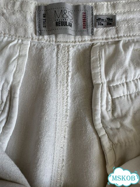 Брюки мужские широкие лен 100% M&S 48 фото 7