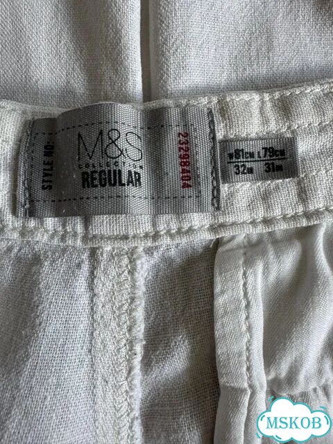 Брюки мужские широкие лен 100% M&S 48 фото 9