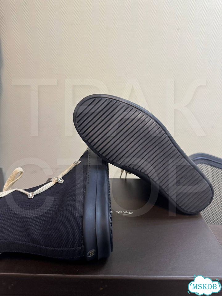 Кеды rick owens hexagram black laces white фото 6