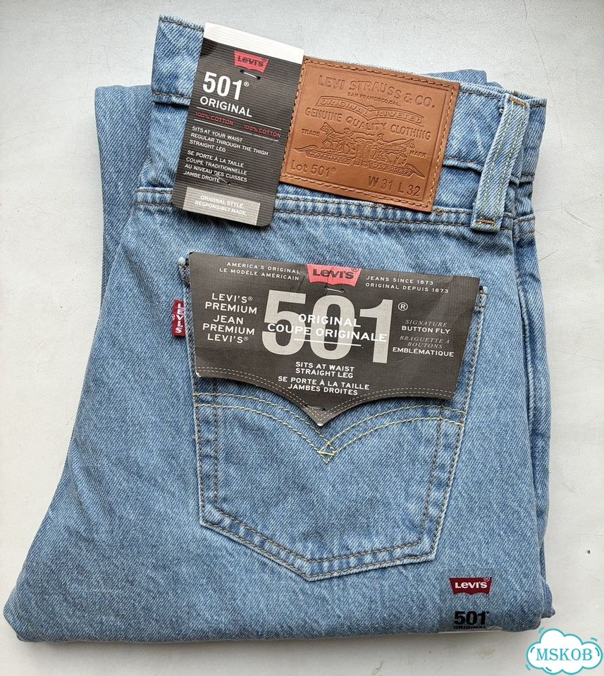 Levi's 501 Джинсы как у Стива Джобса голубые фото 3