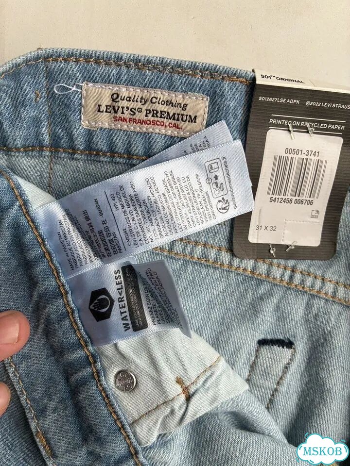 Levi's 501 Джинсы как у Стива Джобса голубые фото 5