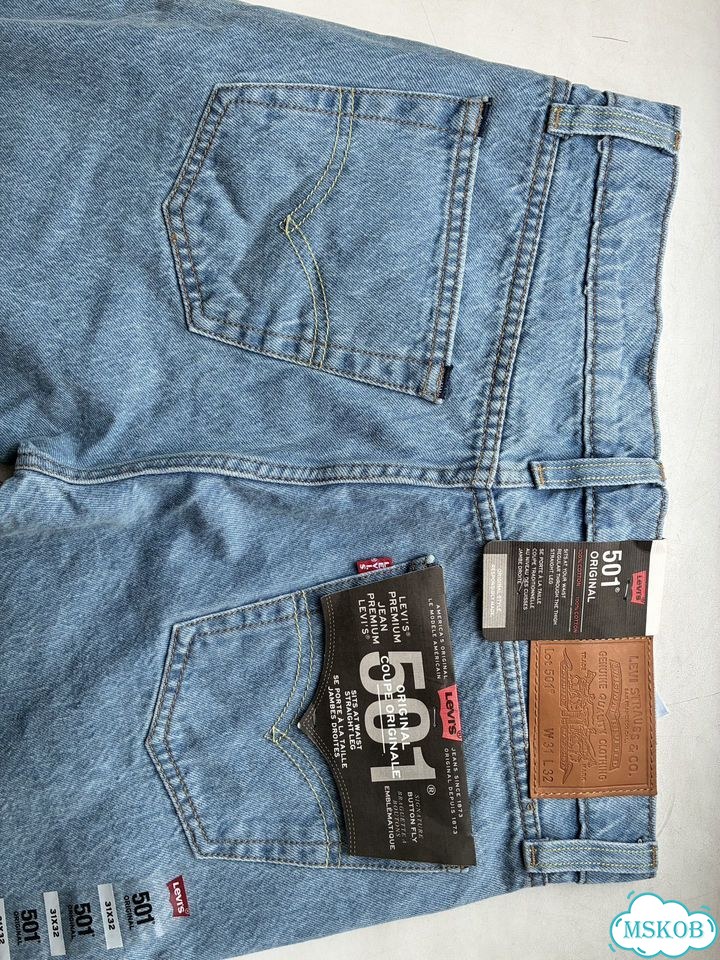 Levi's 501 Джинсы как у Стива Джобса голубые фото 6