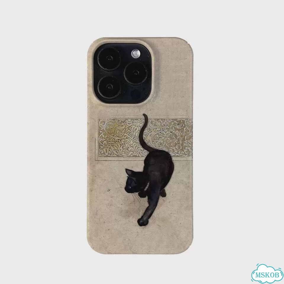 Ретро черноволосатый чехол с изображением кота и божьей коровки для iPhone 16 1, For iphone16 plus фото 1