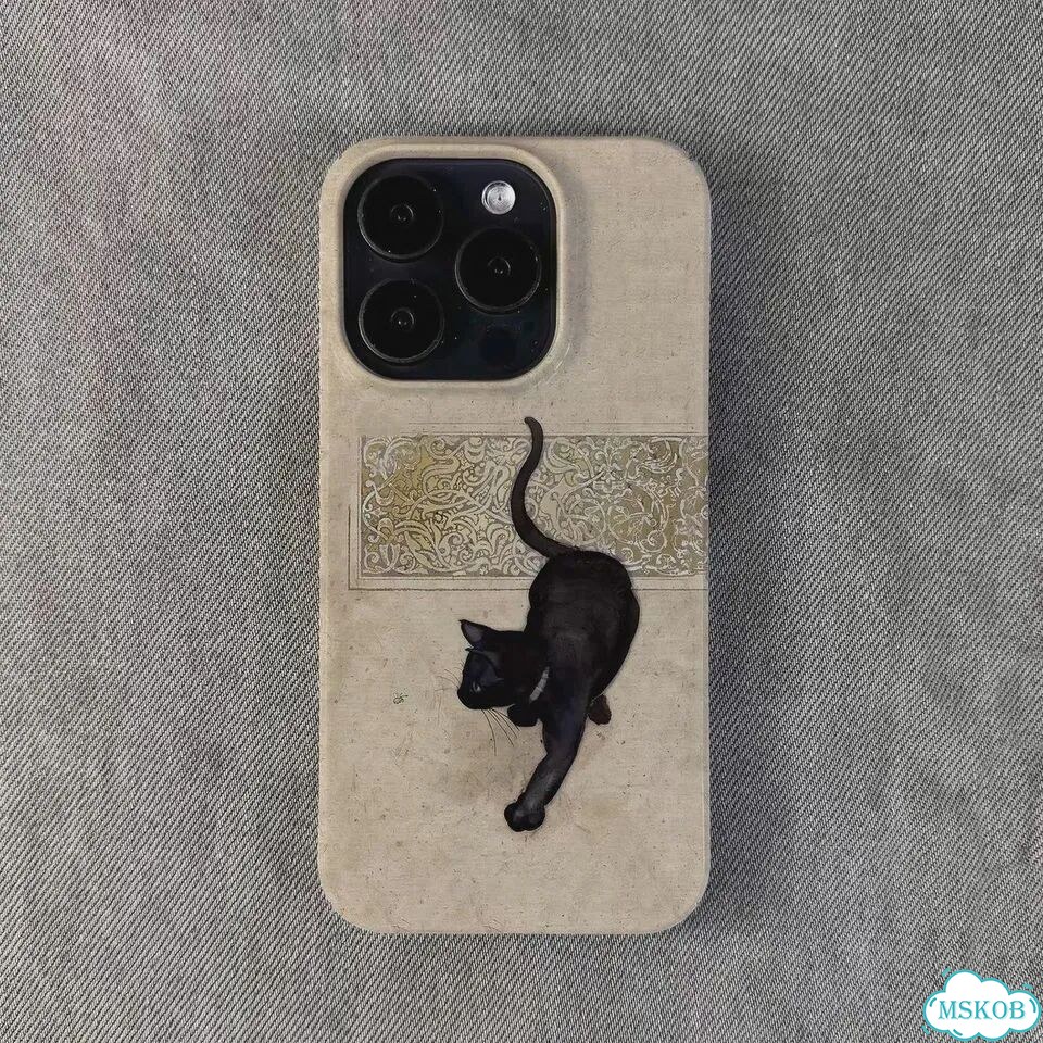 Ретро черноволосатый чехол с изображением кота и божьей коровки для iPhone 16 1, For iphone16 plus фото 2