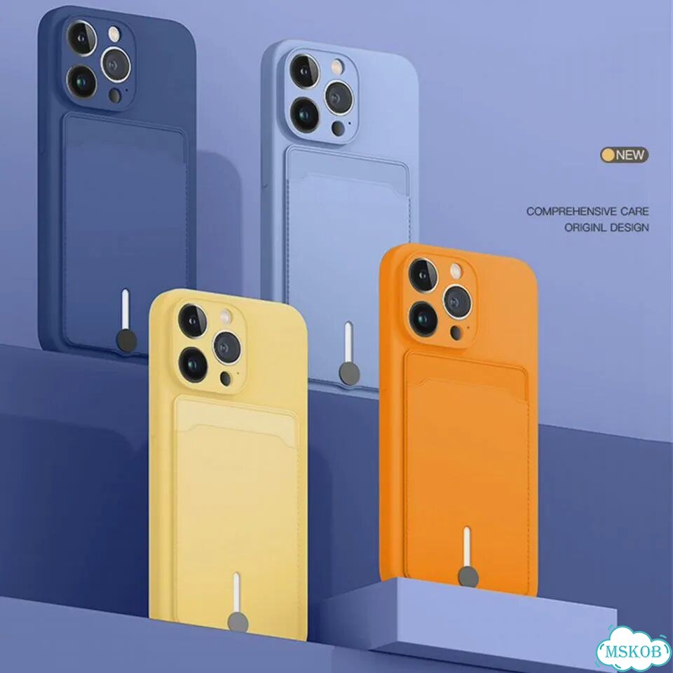 Черный чехол для iPhone 7/8/SE, силикон, с карманом фото 4