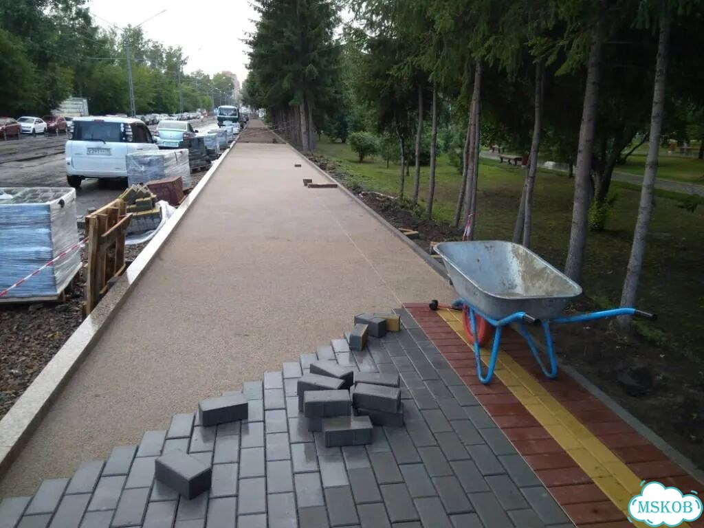 Укладка бордюров и пешеходных дорожек фото 5