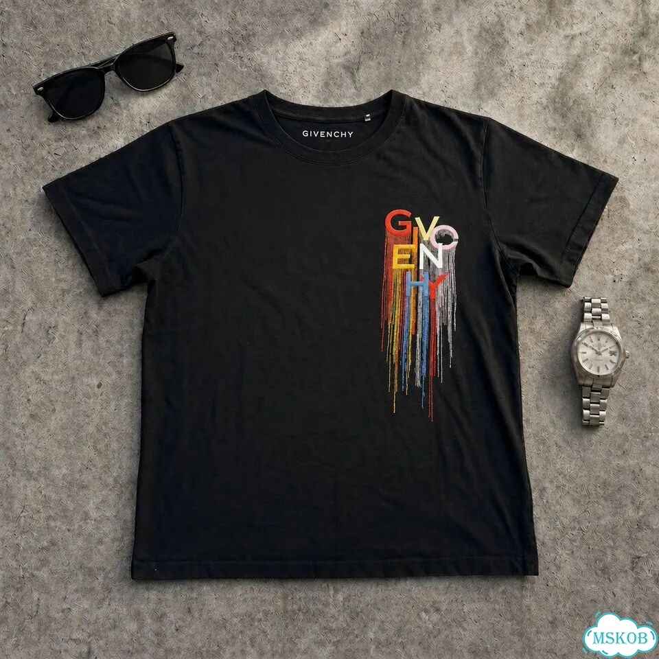 Футболка Givenchy Rainbow Archived Dripped Logo фото 1