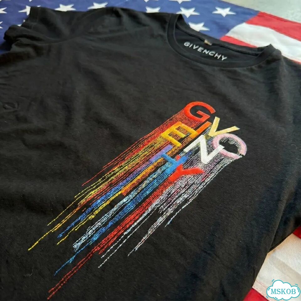 Футболка Givenchy Rainbow Archived Dripped Logo фото 3