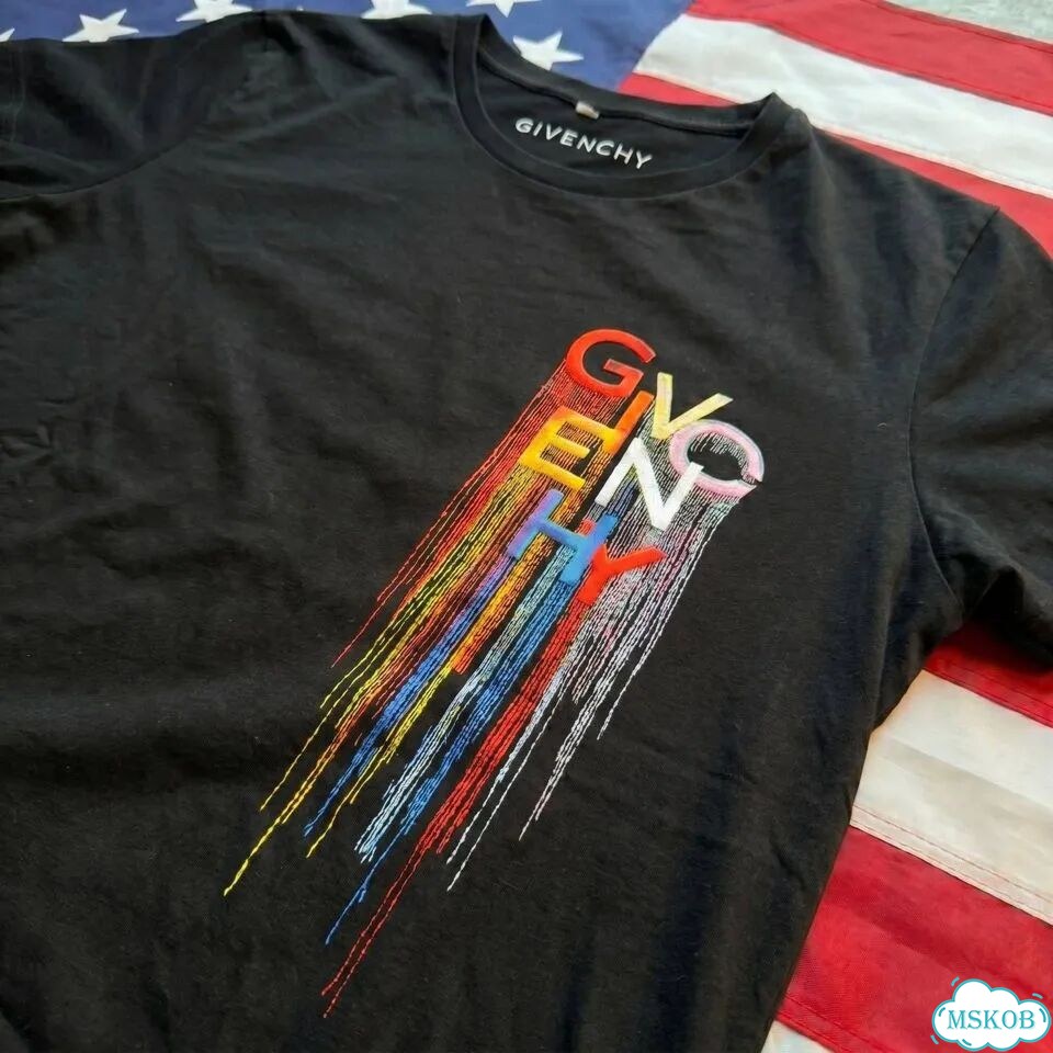 Футболка Givenchy Rainbow Archived Dripped Logo фото 5