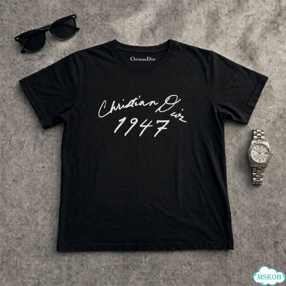 Футболка Christian Dior 1947 Black Script Logo фото 1