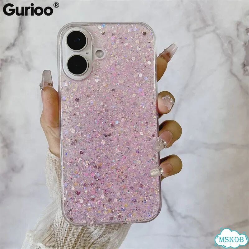 Блестящий чехол с пайетками для iPhone 17 16 15 14 13 12 11 Айфон 14 Про Макс, Фиолетовый, Purple фото 2