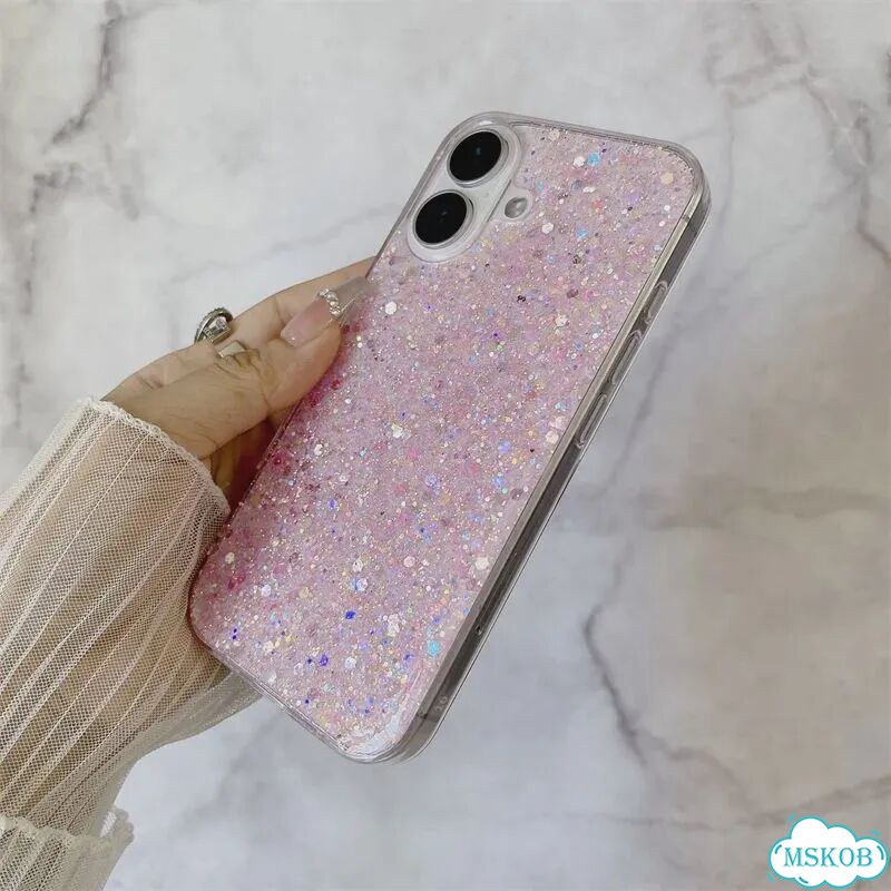 Блестящий чехол с пайетками для iPhone 17 16 15 14 13 12 11 Айфон 14 Про Макс, Фиолетовый, Purple фото 4