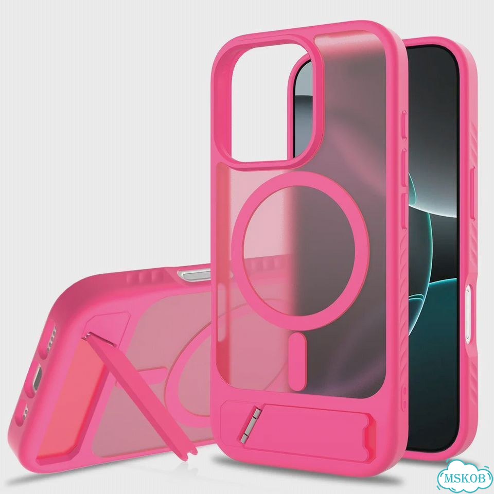 Чехол-подставка с магнитной подставкой для iPhone 17, 16, 15, 14, iPhone17, Розовый, Роза Красная фото 1