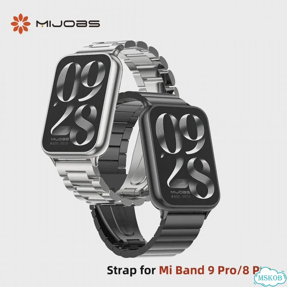Металлический ремешок для Mi Band 8 Pro, 9 Pro, 10 Pro Черный, Black 4 фото 2