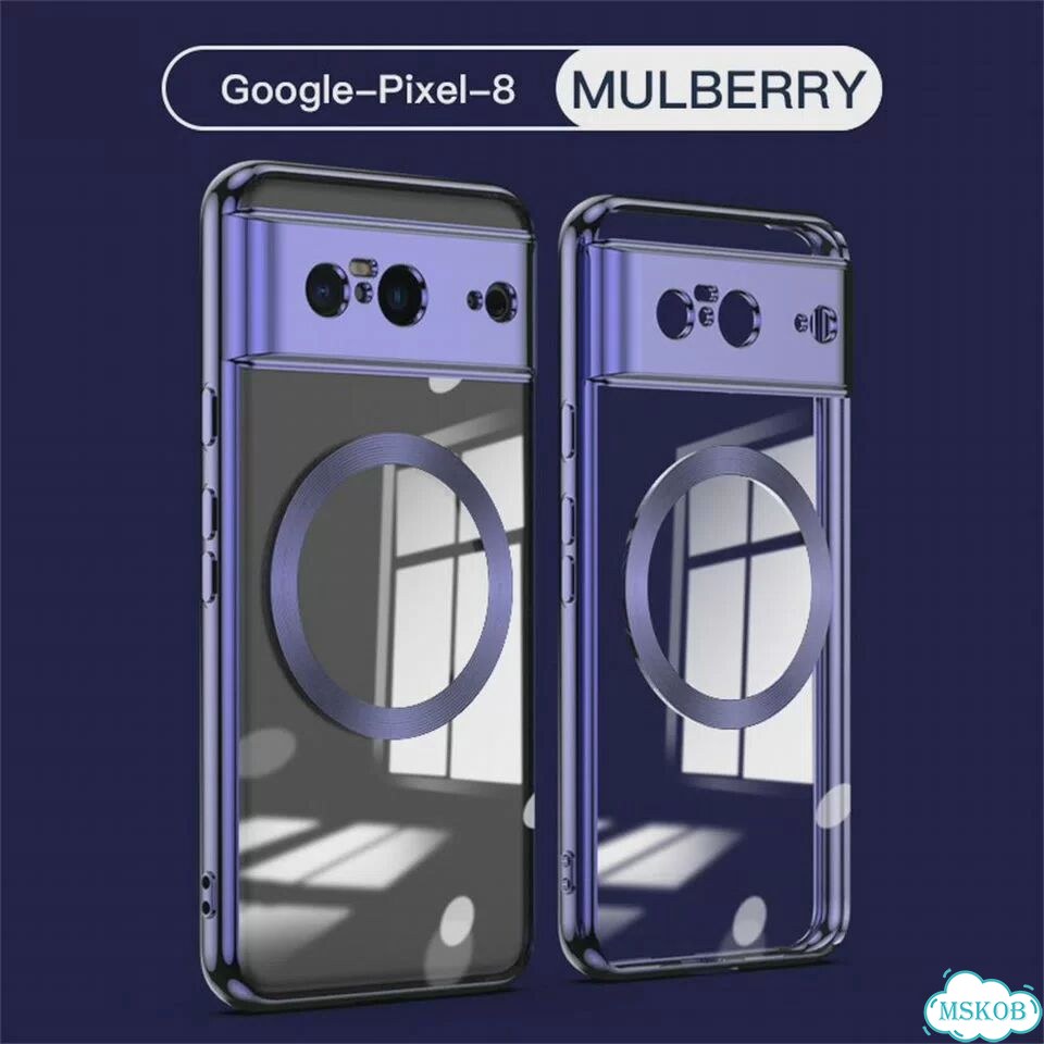 Прозрачный чехол Mulberry Purple для Google Pixel 8 Pro с MagSafe фото 1