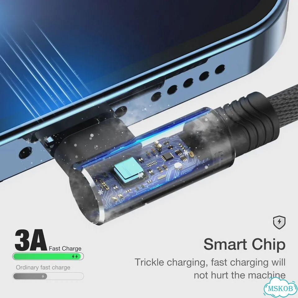 Кабель USB для iPhone черный 3 м, 90 фото 3