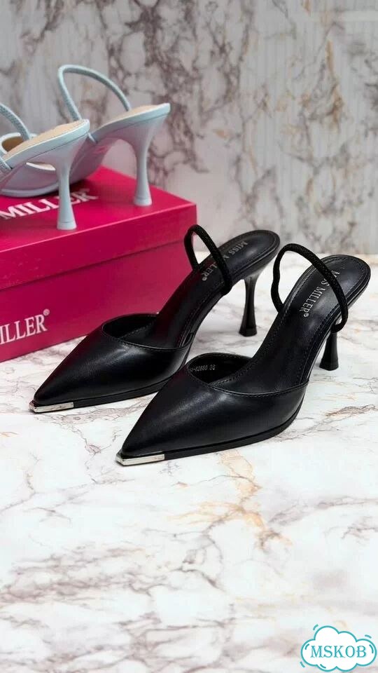 Туфли слингбэки Miss Miller Черные Голубые Кори фото 3