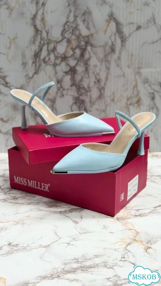 Туфли слингбэки Miss Miller Черные Голубые Кори фото 5